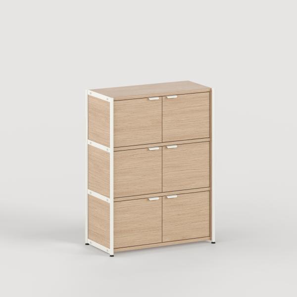 Unit Modular Shelving Level 3 - 110cm High - Oak Shelf By Tiptoe