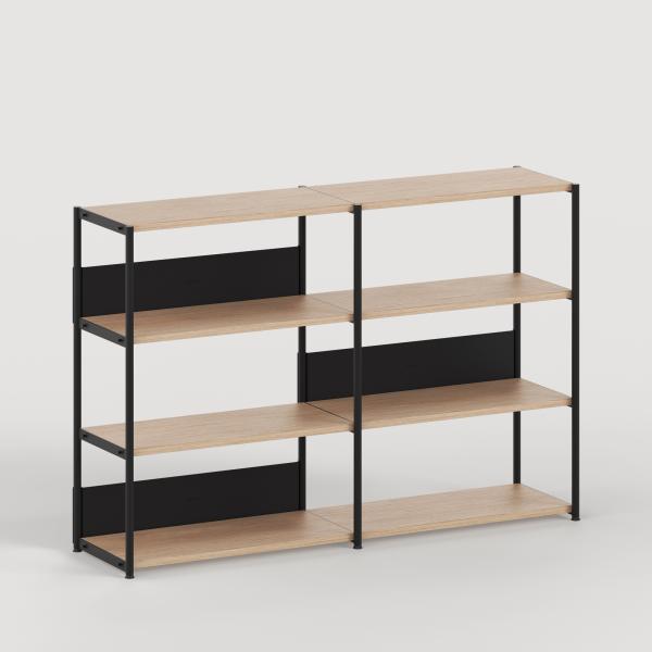 Unit Modular Shelving Level 3 - 110cm High - Oak Shelf By Tiptoe