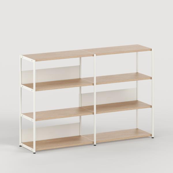 Unit Modular Shelving Level 3 - 110cm High - Oak Shelf By Tiptoe in Cream White