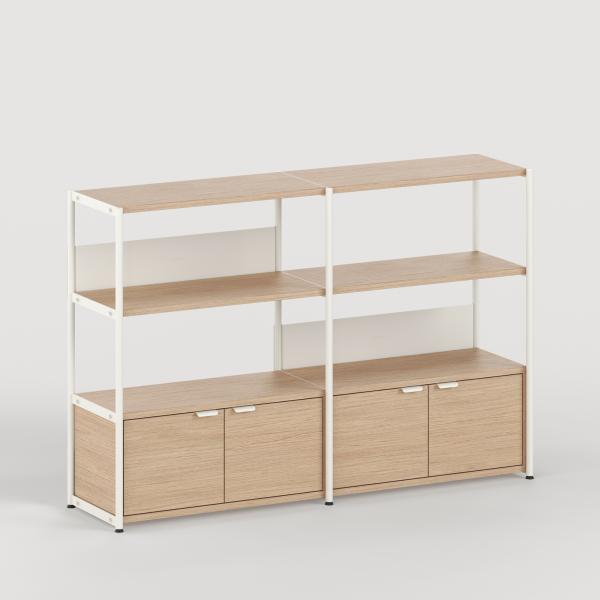 Unit Modular Shelving Level 3 - 110cm High - Oak Shelf By Tiptoe