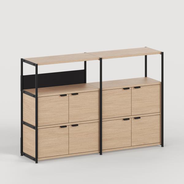 Unit Modular Shelving Level 3 - 110cm High - Oak Shelf By Tiptoe