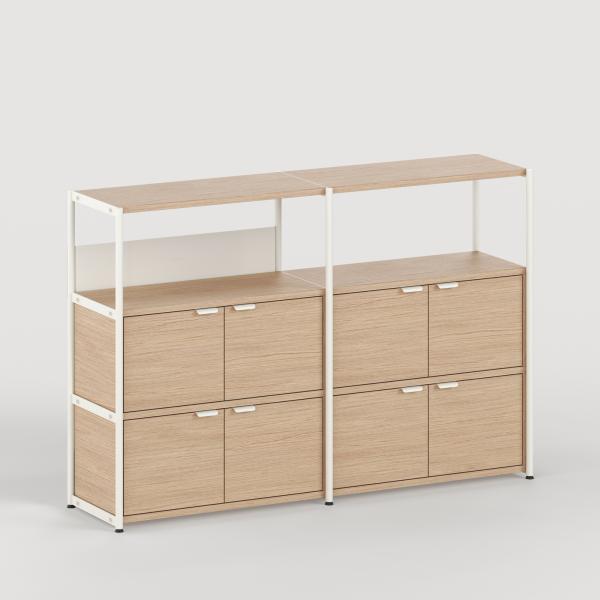 Unit Modular Shelving Level 3 - 110cm High - Oak Shelf By Tiptoe