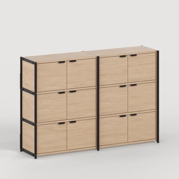 Unit Modular Shelving Level 3 - 110cm High - Oak Shelf By Tiptoe