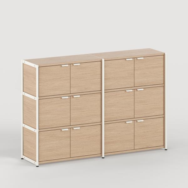 Unit Modular Shelving Level 3 - 110cm High - Oak Shelf By Tiptoe