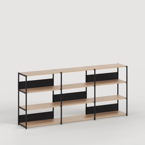 Unit Modular Shelving Level 3 - 110cm High - Oak Shelf By Tiptoe