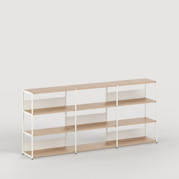 Unit Modular Shelving Level 3 - 110cm High - Oak Shelf By Tiptoe