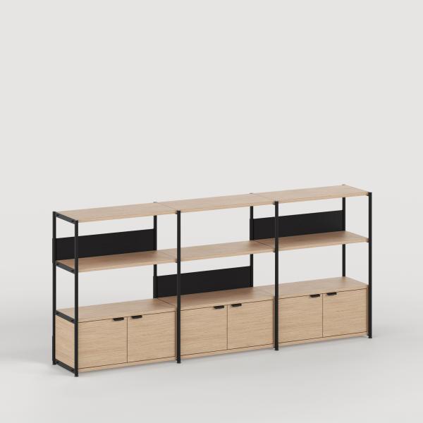 Unit Modular Shelving Level 3 - 110cm High - Oak Shelf By Tiptoe