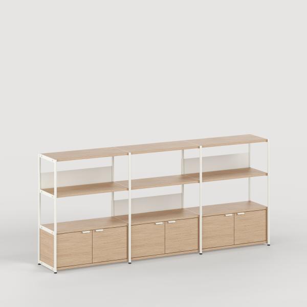 Unit Modular Shelving Level 3 - 110cm High - Oak Shelf By Tiptoe