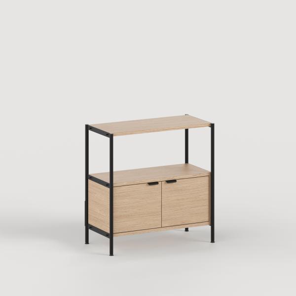 Unit Modular Shelving Level 2 - 85cm High With Legs - Oak Shelf By Tiptoe