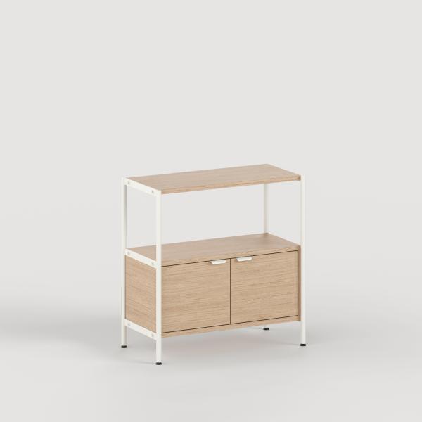 Unit Modular Shelving Level 2 - 85cm High With Legs - Oak Shelf By Tiptoe