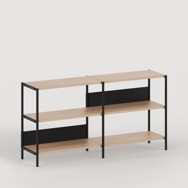Unit Modular Shelving Level 2 - 85cm High With Legs - Oak Shelf By Tiptoe