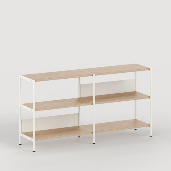 Unit Modular Shelving Level 2 - 85cm High With Legs - Oak Shelf By Tiptoe