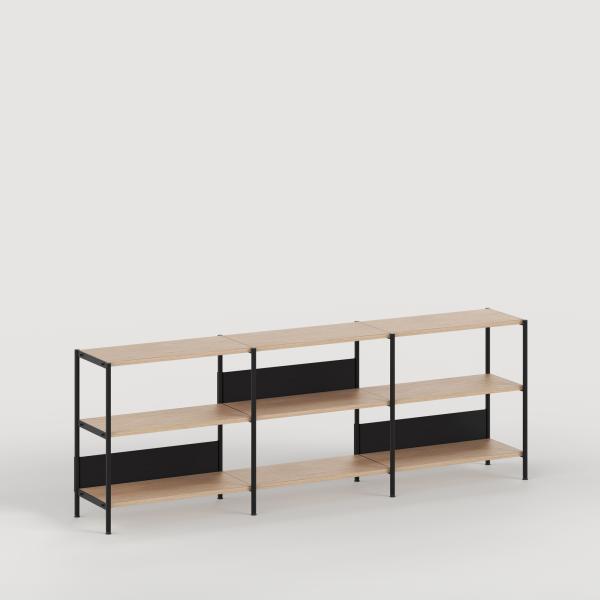 Unit Modular Shelving Level 2 - 85cm High With Legs - Oak Shelf By Tiptoe