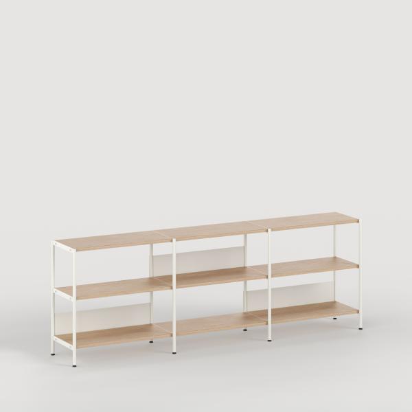Unit Modular Shelving Level 2 - 85cm High With Legs - Oak Shelf By Tiptoe