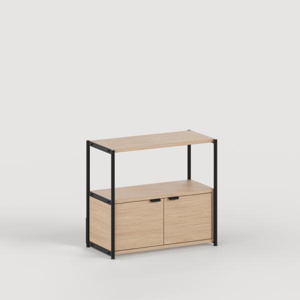 Unit Modular Shelving Level 2 - 75cm High - Oak Shelf By Tiptoe