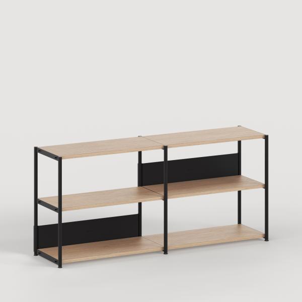 Unit Modular Shelving Level 2 - 75cm High - Oak Shelf By Tiptoe