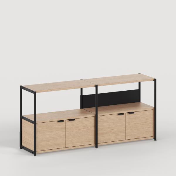 Unit Modular Shelving Level 2 - 75cm High - Oak Shelf By Tiptoe