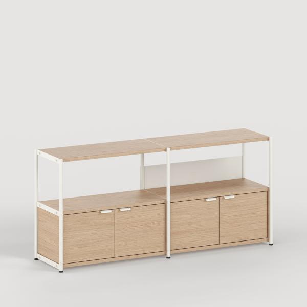 Unit Modular Shelving Level 2 - 75cm High - Oak Shelf By Tiptoe
