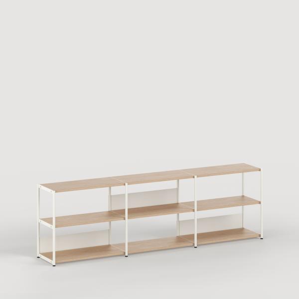 Unit Modular Shelving Level 2 - 75cm High - Oak Shelf By Tiptoe