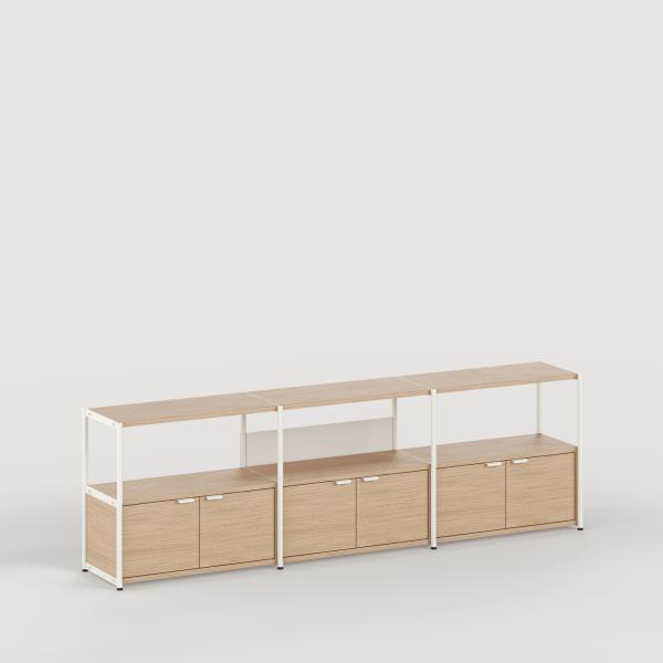 Unit Modular Shelving Level 2 - 75cm High - Oak Shelf By Tiptoe