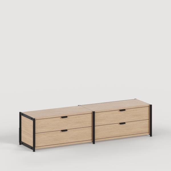 Unit Modular Shelving Level 1 - 40cm High - Oak Shelf By Tiptoe