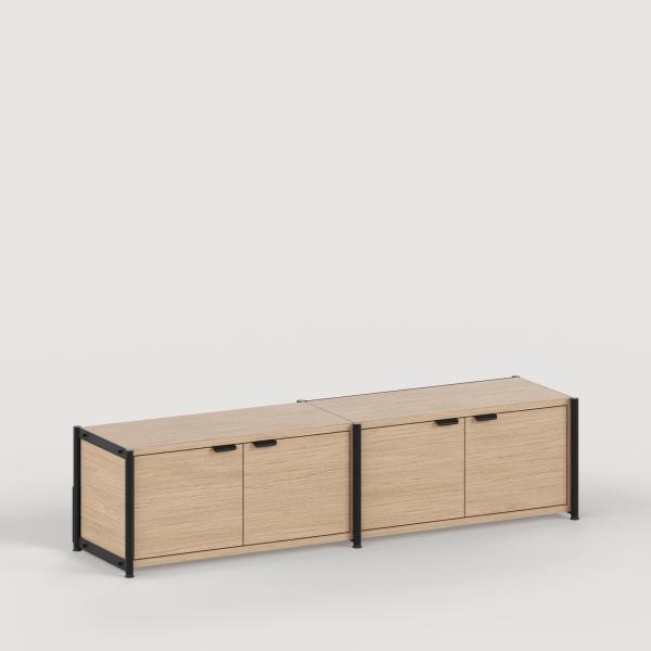 Unit Modular Shelving Level 1 - 40cm High - Oak Shelf By Tiptoe