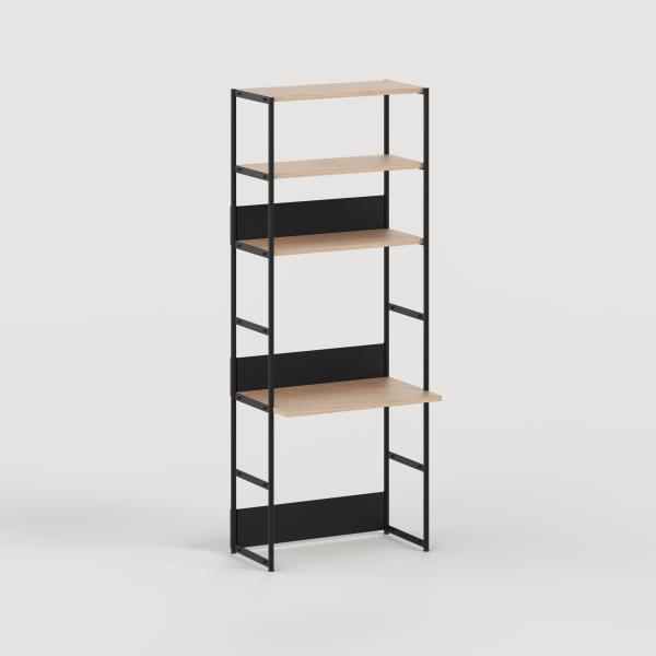 Unit Modular Shelving Level 6 Desk - 215cm High - Oak Shelf By Tiptoe