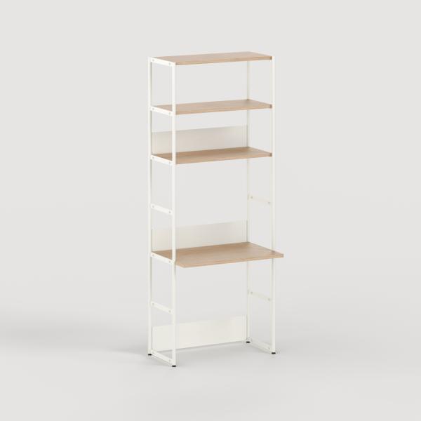 Unit Modular Shelving Level 6 Desk - 215cm High - Oak Shelf By Tiptoe