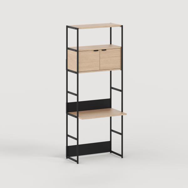 Unit Modular Shelving Level 6 Desk - 215cm High - Oak Shelf By Tiptoe