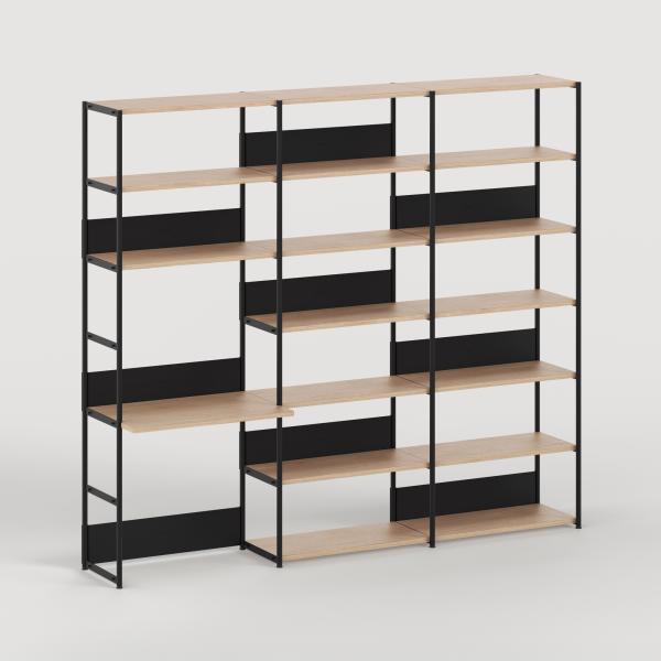 Unit Modular Shelving Level 6 Desk - 215cm High - Oak Shelf By Tiptoe