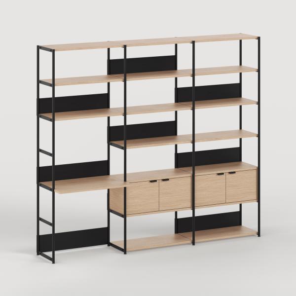 Unit Modular Shelving Level 6 Desk - 215cm High - Oak Shelf By Tiptoe