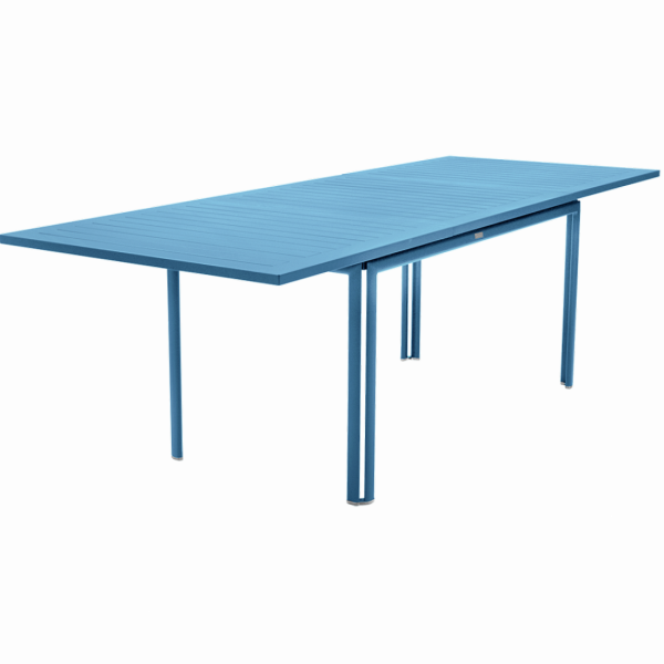 Costa Outdoor Dining Extending Table By Fermob in Maya Blue
