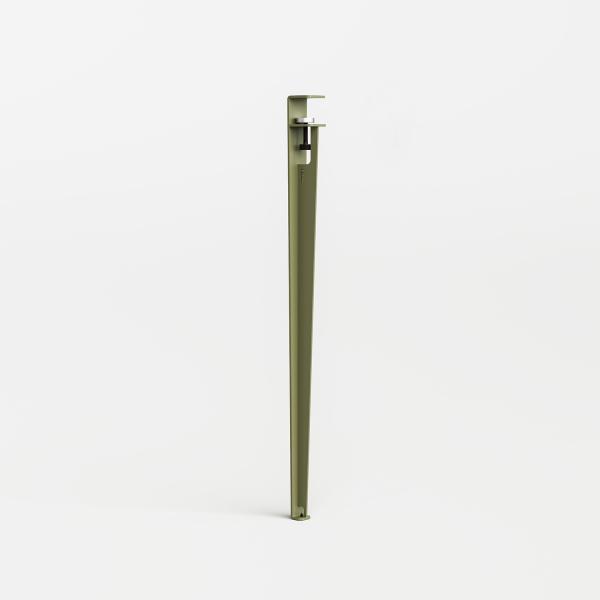 Tiptoe Metal Table Leg With Clamp - Counter Height 90cm in Khaki Green
