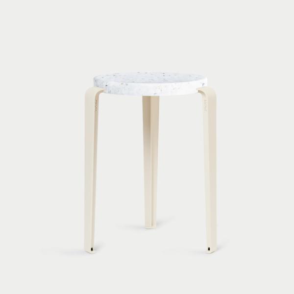 Lou Dining Height Stool 45cm - Recycled Plastic Venezia By Tiptoe in Cream White