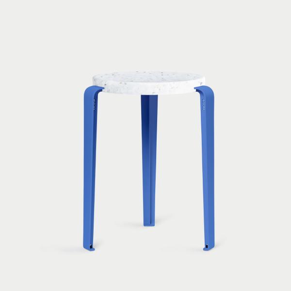 Lou Dining Height Stool 45cm - Recycled Plastic Venezia By Tiptoe in Azure Blue