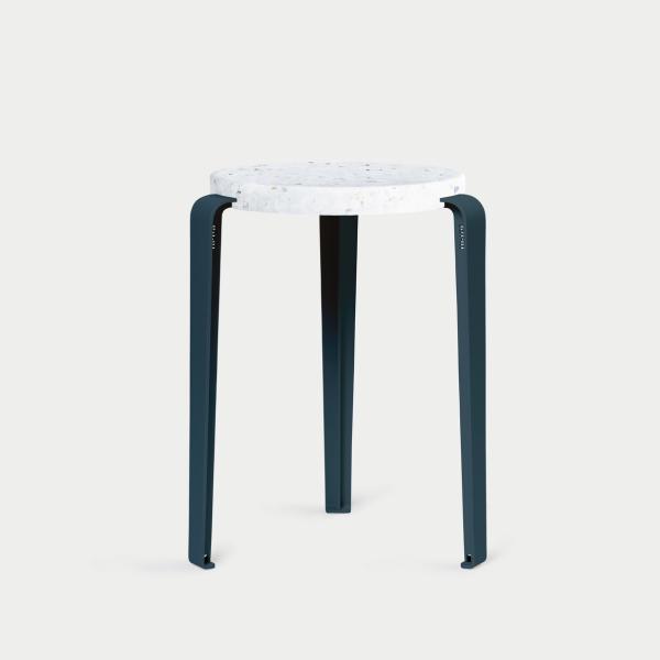 Lou Dining Height Stool 45cm - Recycled Plastic Venezia By Tiptoe in Midnight Blue