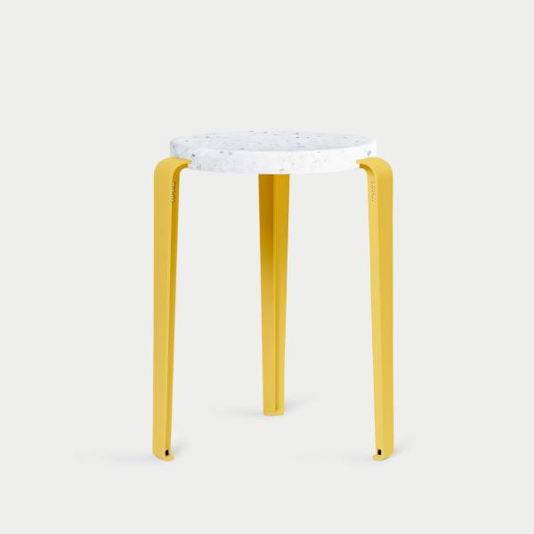 Lou Dining Height Stool 45cm - Recycled Plastic Venezia By Tiptoe in Brioche Yellow