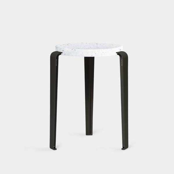 Lou Dining Height Stool 45cm - Recycled Plastic Venezia By Tiptoe in Graphite Black
