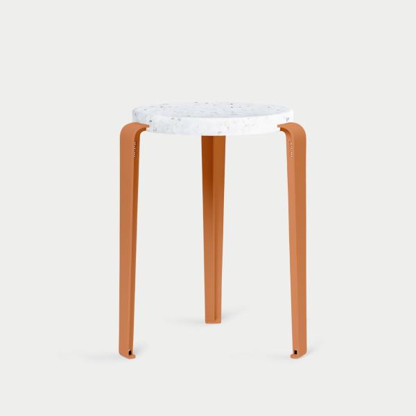 Lou Dining Height Stool 45cm - Recycled Plastic Venezia By Tiptoe in Tangerine Red