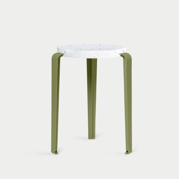 Lou Dining Height Stool 45cm - Recycled Plastic Venezia By Tiptoe in Khaki Green