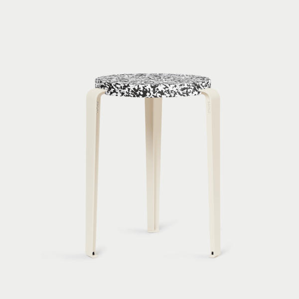 Lou Dining Height Stool 45cm - Recycled Plastic Macchiato By Tiptoe in Cream White