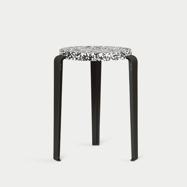 Lou Dining Height Stool 45cm - Recycled Plastic Macchiato By Tiptoe in Graphite Black