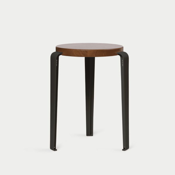 Lou Dining Height Stool 45cm - Tinted Oak By Tiptoe in Graphite Black