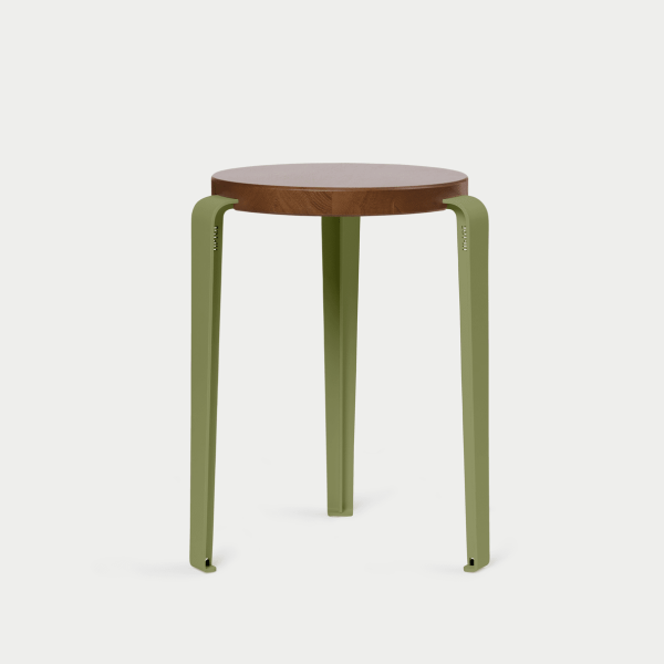 Lou Dining Height Stool 45cm - Tinted Oak By Tiptoe in Khaki Green
