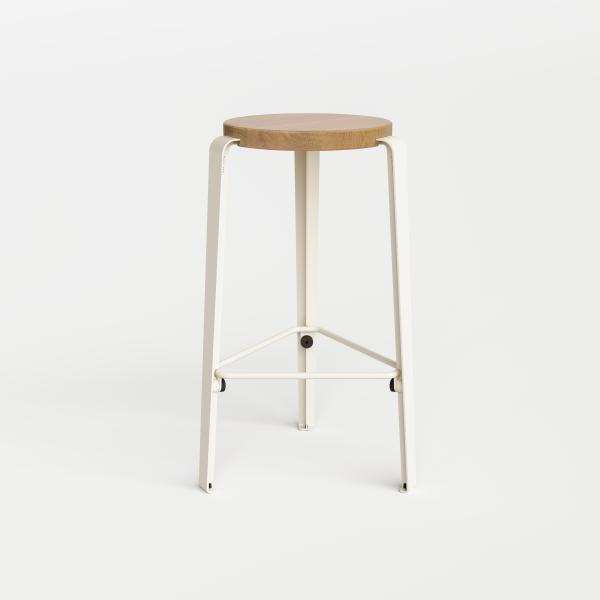 Lou Counter Height Stool 65cm - Oak By Tiptoe in Cream White