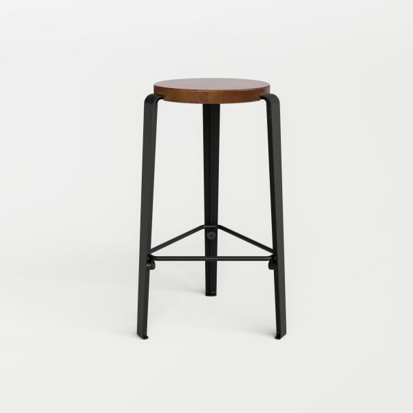 Lou Counter Height Stool 65cm - Tinted Oak By Tiptoe in Graphite Black