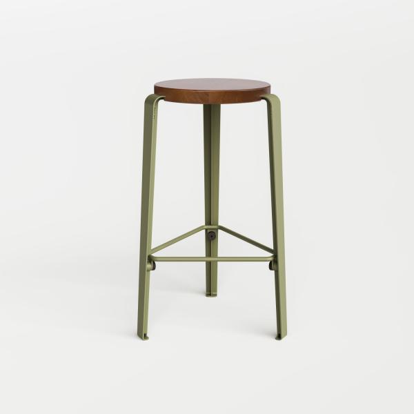 Lou Counter Height Stool 65cm - Tinted Oak By Tiptoe in Khaki Green