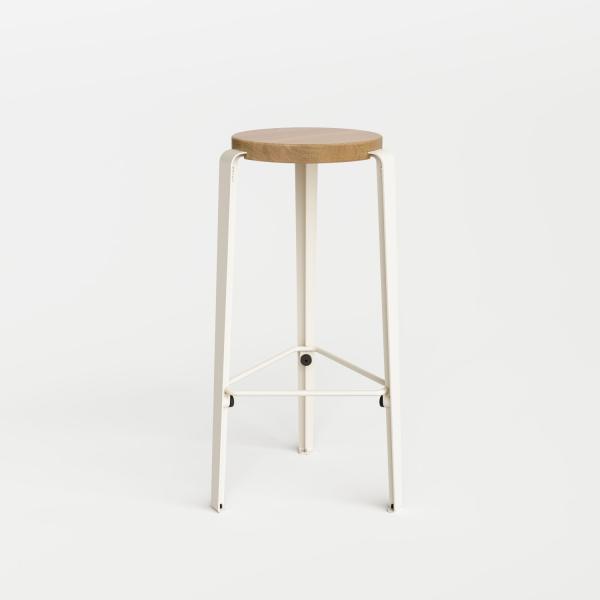 Lou Bar Height Stool 75cm - Oak By Tiptoe in Cream White
