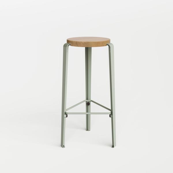 Lou Bar Height Stool 75cm - Oak By Tiptoe in Eucalyptus Grey