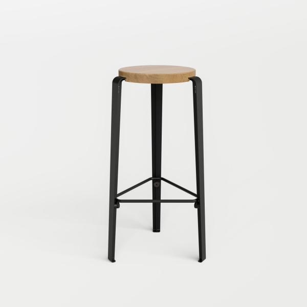 Lou Bar Height Stool 75cm - Oak By Tiptoe in Graphite Black